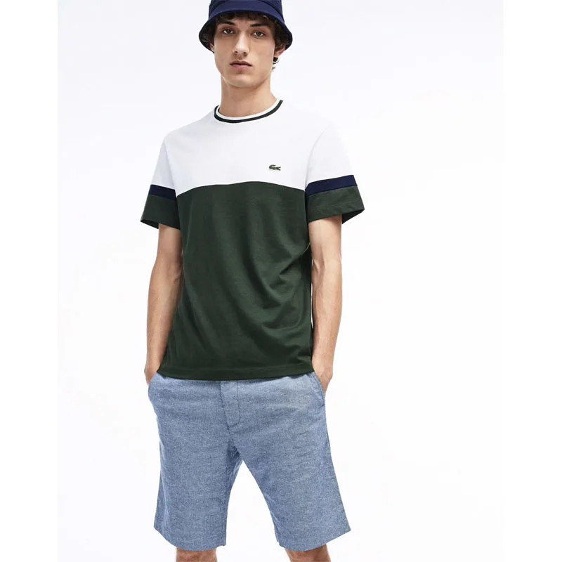 Lacostelegend T Shirt mens classic summer cotton Leisure Blue Short Sleeve Tees Men T shirt comfortable ropa deportiva hombre