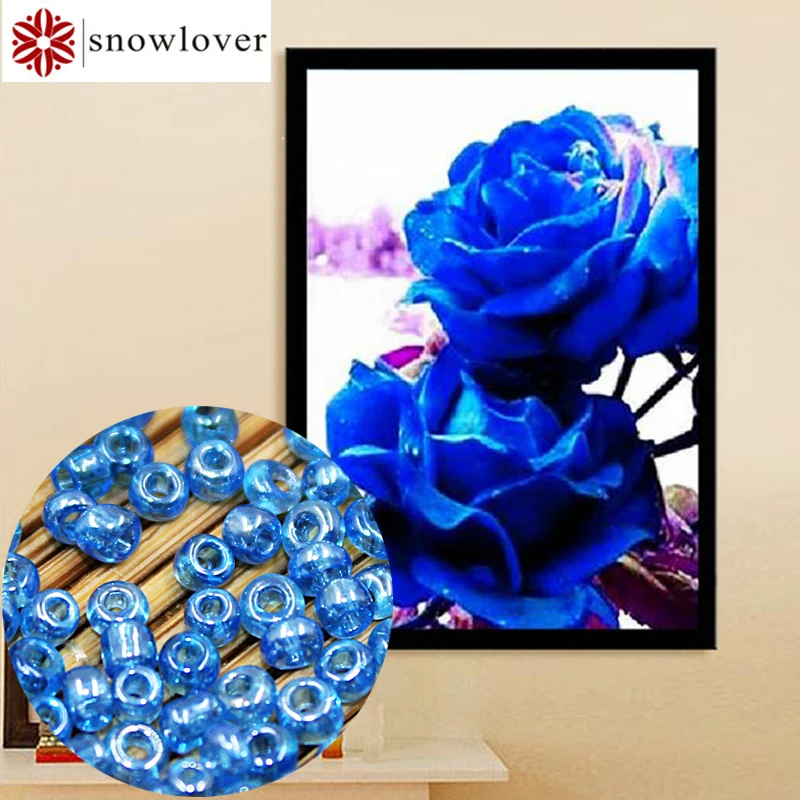 

Snowlover,beads,Needlework,DIY,bead Cross stitch ,Embroidery stitch,Precise Printed painting,plant Pattern cross,blue816