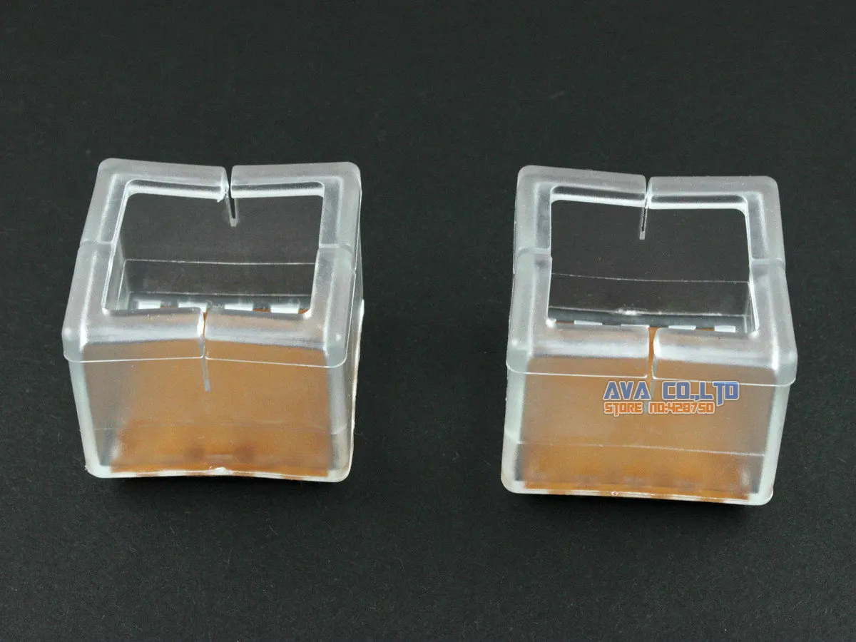 12 Pcs 28*28mm Chair Leg Cap Rubber Feet Protector Pad Cover Square Felt Base