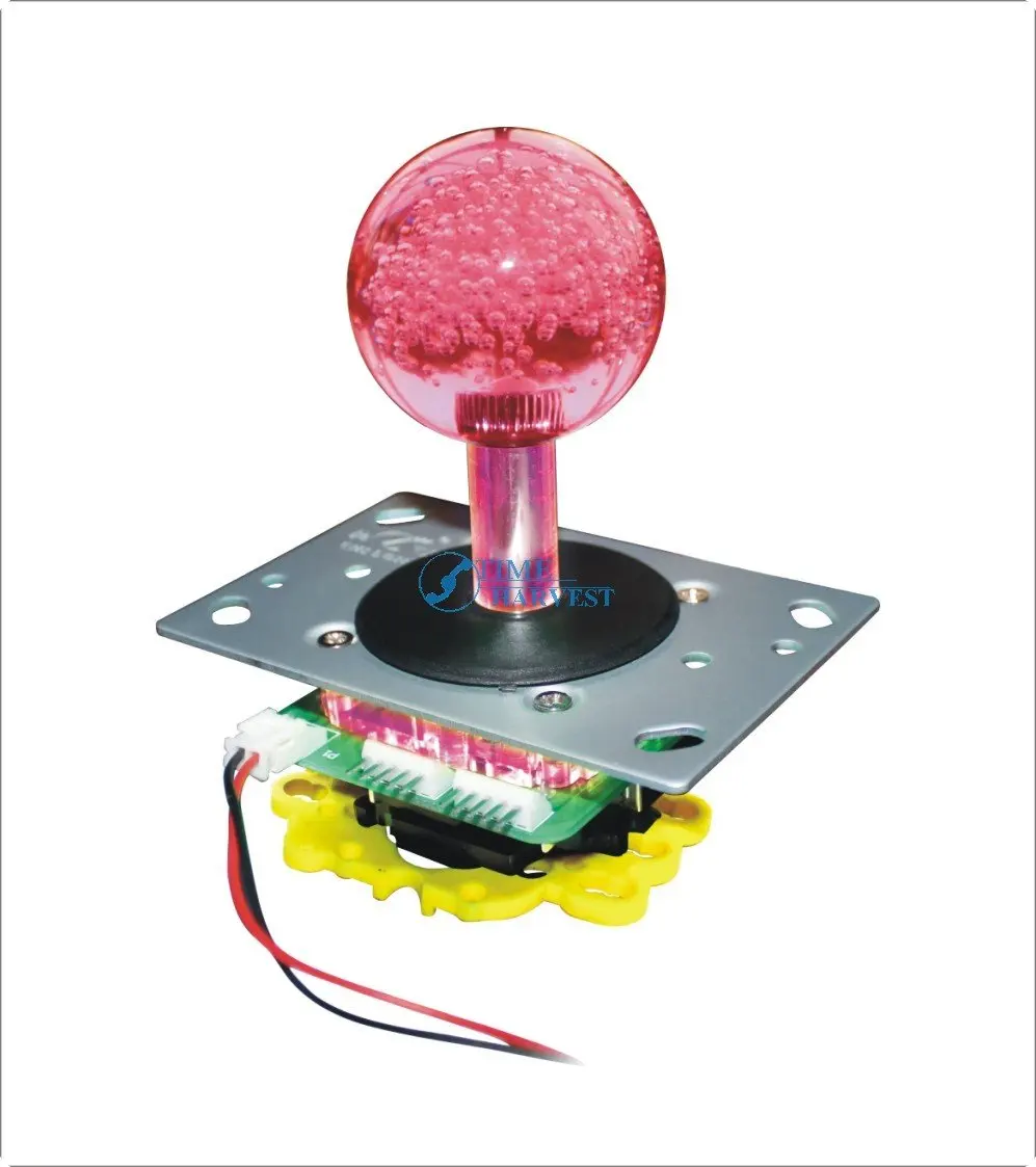 2 개 45mm 크리스탈과 최신 LED 조이스틱 Babble ball top 4 가지 색상 아케이드 조광 LED 조이스틱 8 way 4 way restrictor
