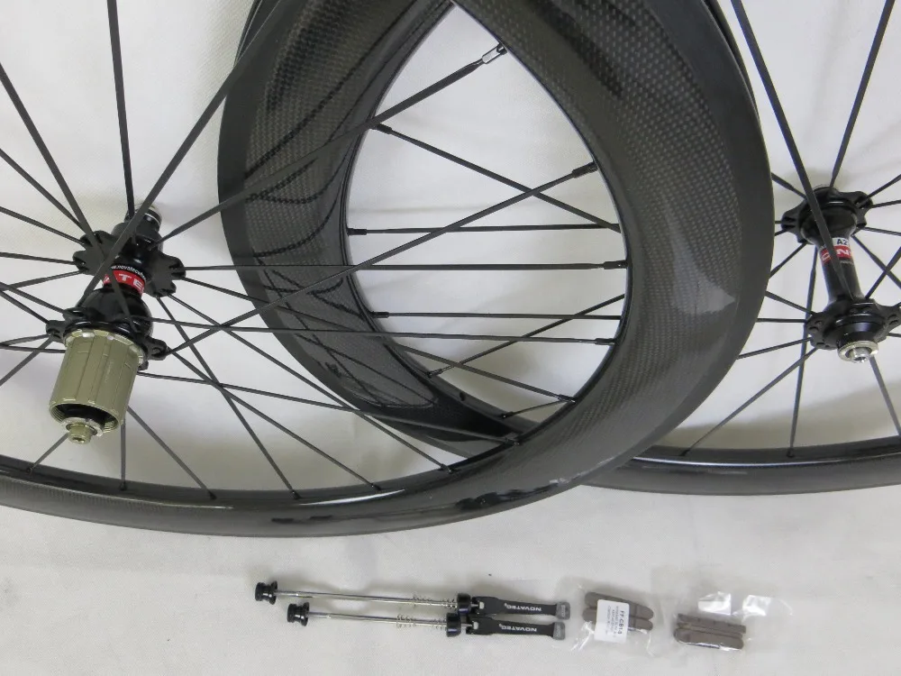 Cheap 2015 New Item 700C Carbon Wheels 50mm Clincher with Novatec 271 hub black spokes black nipples Road Bike Carbon Wheelset 2