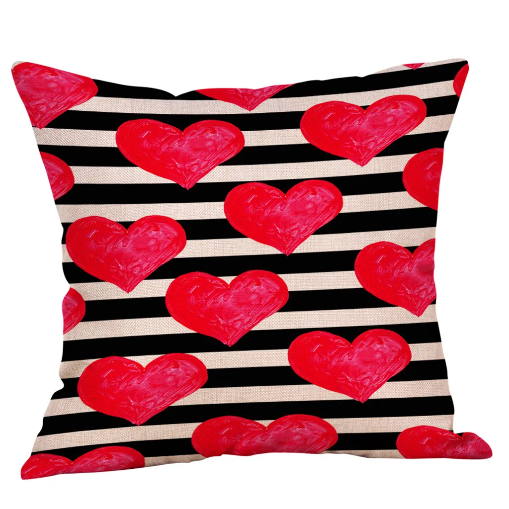 

Gajjar Pillow Cases 45X45cm Valentine Sweet Heart Pattern Square Linen Cushion Cover Sofa Home Decor kussenhoes dieren 29.Feb.11