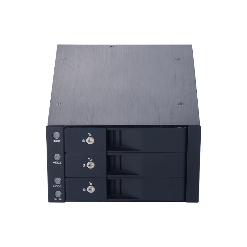 

3*3.5 inch internal hdd mobile rack for 2*5.25" optical pc bay with hot swap with lock design