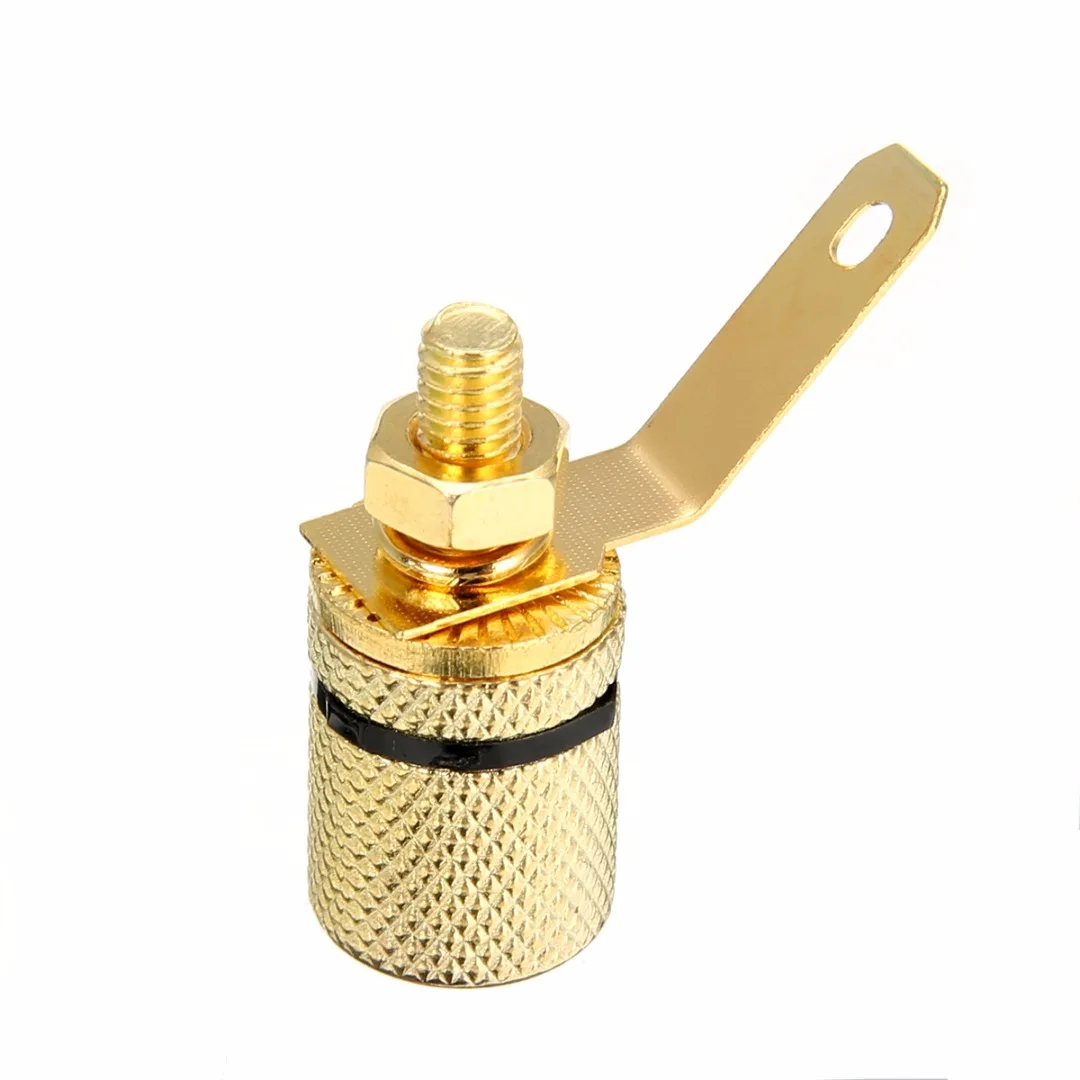 10pcs Gold Plated Audio Connector Terminal Mayitr Binding Post Speaker Amplifier 4mm Dia. Banana Plug Jack 25*11mm