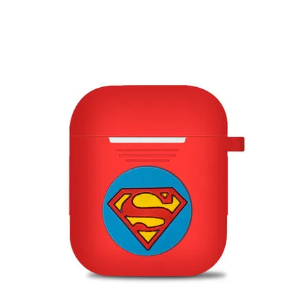 Marvel Бэтмен ТПУ беспроводной Bluetooth наушники Мягкий силиконовый чехол DIY защитный чехол для Apple Airpods зарядный чехол водостойкий - Цвет: Red Superman