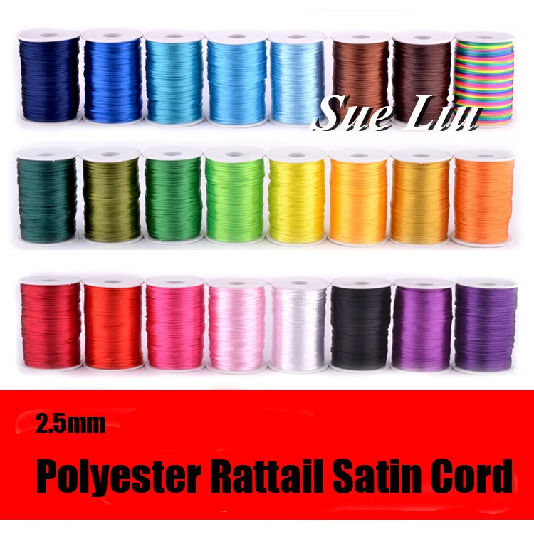 Сатиновый шнур для детского прорезывателя 2 5 мм 100 ярдов/катушка|satin cord|rattail satin