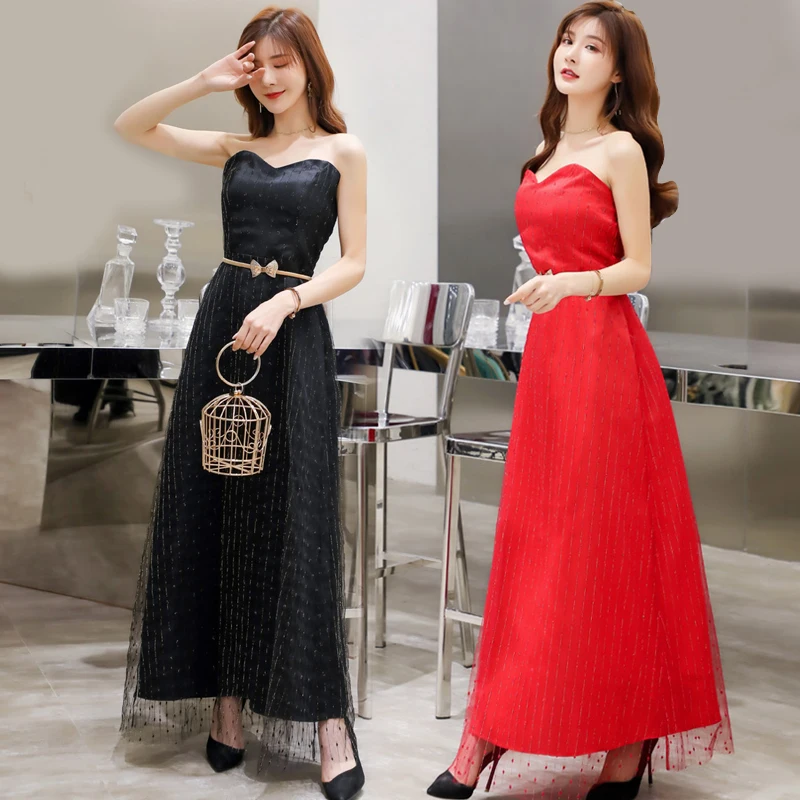 M- XXXXL Sweetheart Off Shoulder Long Party Dresses Plus Size Strapless Ankle Length Dress Lurex Tulle J527 | Женская одежда