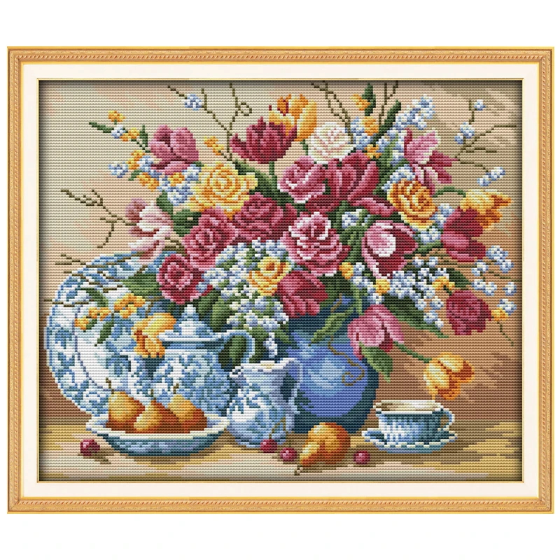 

Fruit Plate and Vase Patterns Counted Cross Stitch 11CT 14CT Cross Stitch Sets Chinese Cross-stitch Kits Embroidery Needlework