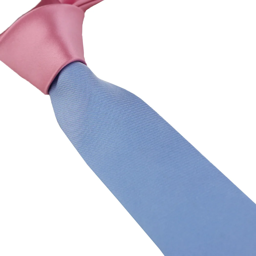 

Coachella Tie Unique Design Tie Pink Knot Contrast Light Blue Necktie Microfiber Skinny Tie 6cm