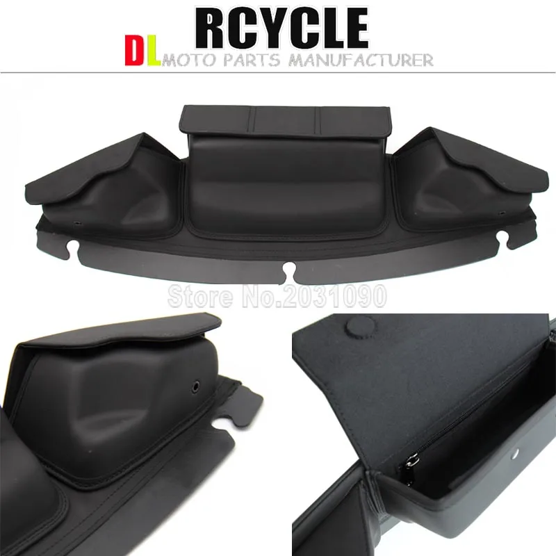 

Negro 3-Pockets Moto Carenado Parabrisas Bolsa Para For Harley Electra Street Glide Touring Bike 2014-2018 Motorcycle