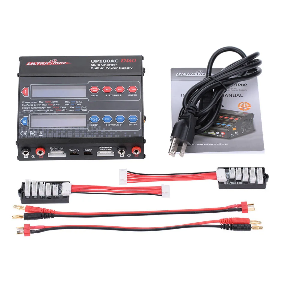 

Ultra Power UP100AC DUO 100W Cyclic Charging/discharging LiIo/LiPo/LiFe/NiMH/NiCD Battery Balance Charger/Discharger