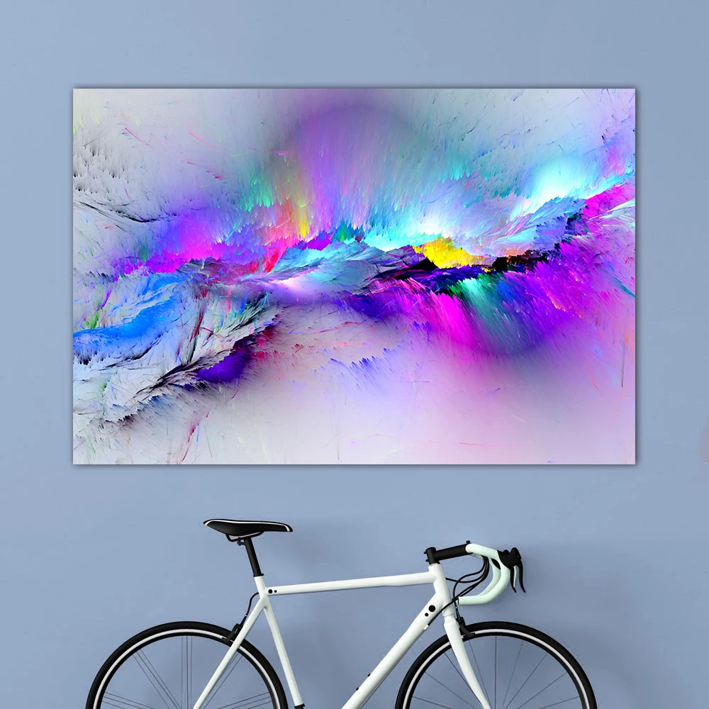 QKART Wall Art Unreal Cloud Wall Pictures For Living Room Landscape Abstract Painting On Canvas