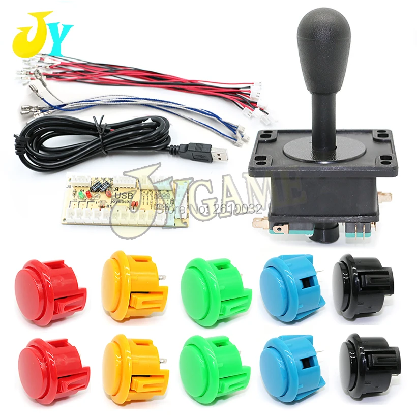 Happ джойстик DIY Kit Zero Delay Arcade USB энкодер для ПК аркадная копия Sanwa 30 мм кнопки Аркады