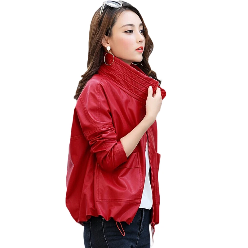 2018 Spring New Fashion Fall Women Short PU Leather