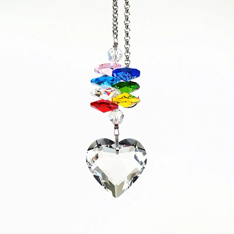 

6pcs/lot 250mm Top Quality Mixed Colors Crystal Octagon Beads With Pendants Window Suncatcher Ornament Christmas Tree Decoration