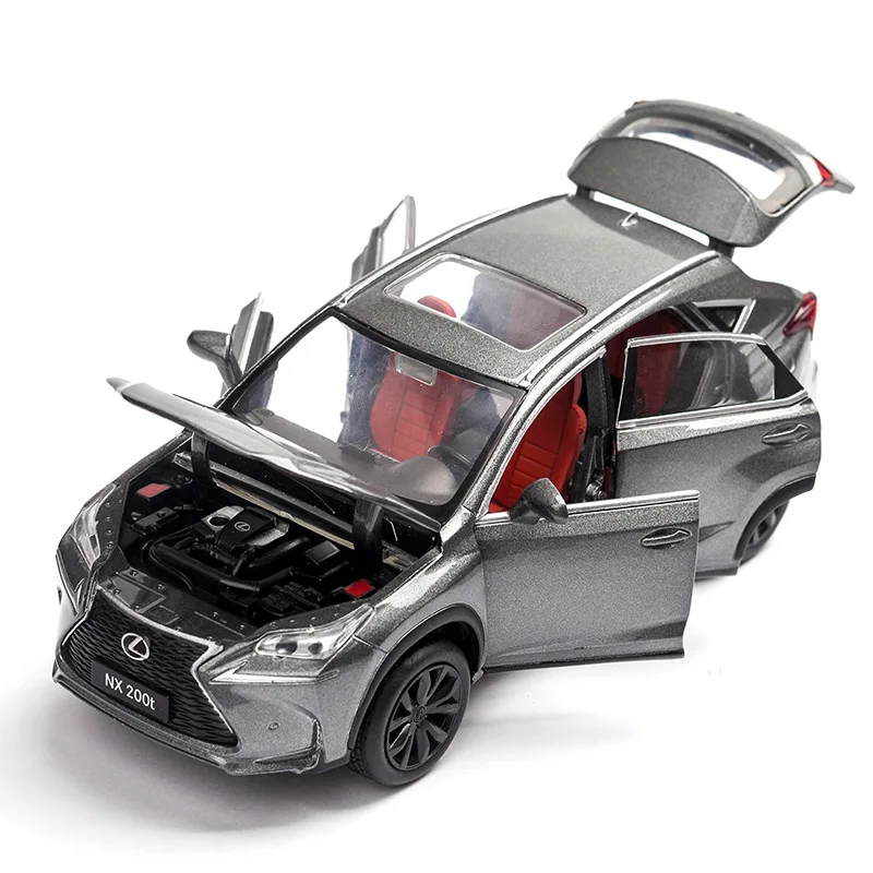 

1:32 NX200t Alloy Car Model With LED Light SUV Decoration Six Open Door Toy Children New Year Gift