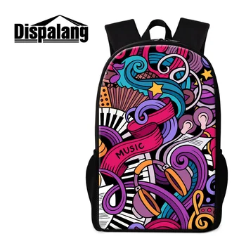 

Dispalang 3D Artistic music print women backpack children funny school book bags stylish shoulder bag bagpack for girls rucksack