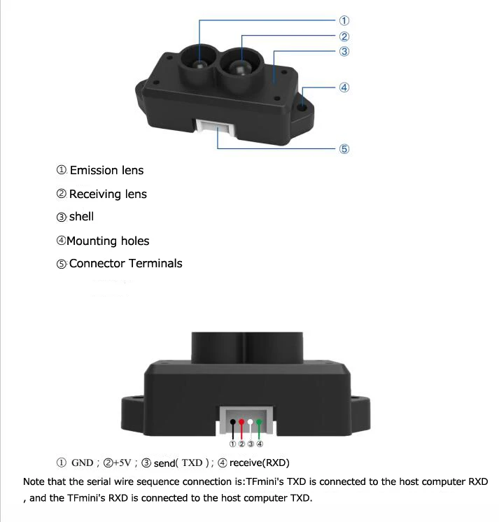Aihasd 5 шт. TOF Lidar дальномер сенсор модуль, одноточечный микро-диапазон модуль TFmini Lidar детектор для Arduino Pixhawk