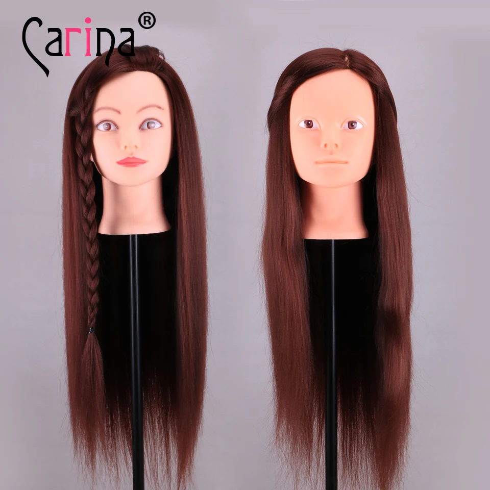 Professional 60cm Brown Fiber Beautiful Hair Female Mannequin