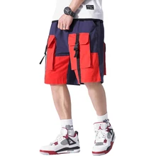 Летний стиль мужские уличные карго шорты хип хоп карманы Пряжка до колена Бермуды для пляжа мужские шорты ABZ396