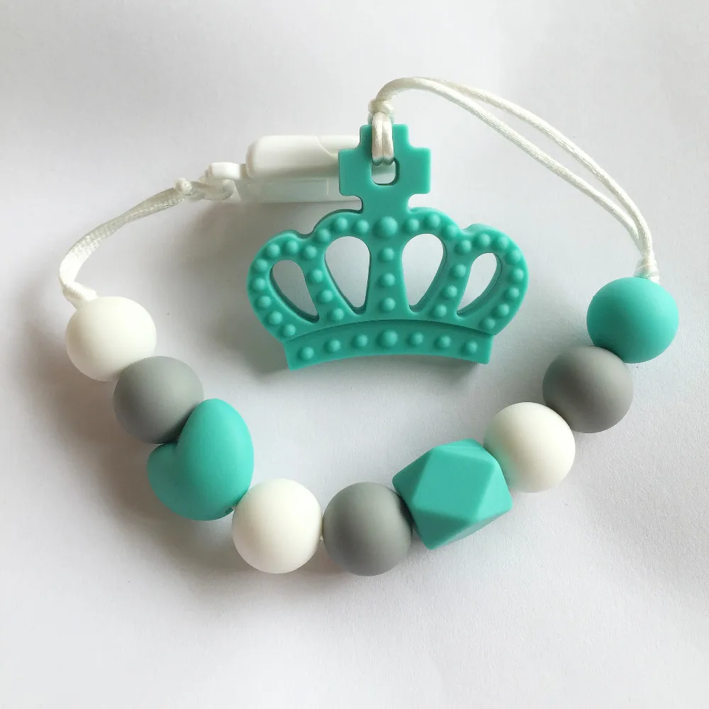 

Royal Crown teether of Silicone Teether Pacifier Clip - silicone Royal Crown Clip - Teether Chew Toy - baby teether clip