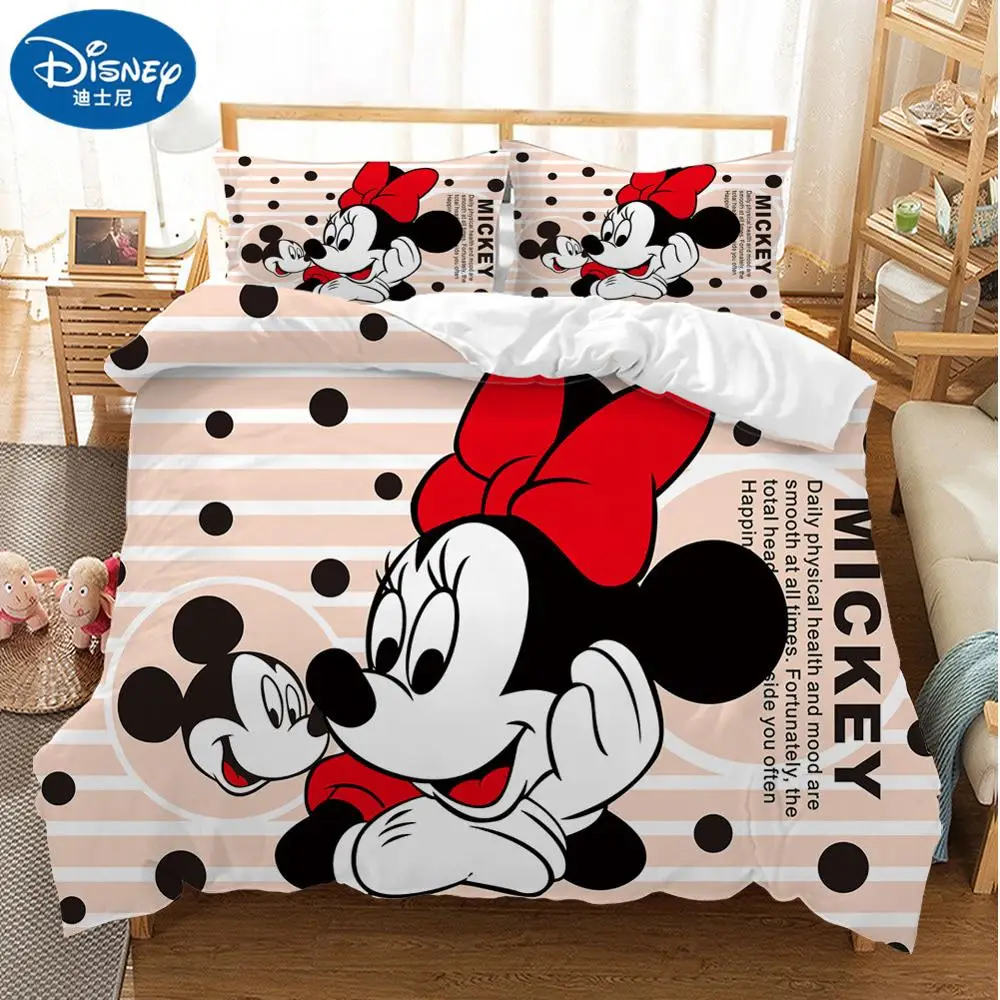 

Lovely Soft Adult/kids Minnie Bedding Set Girls Duvet Cover Bed Sheet Cartoon Pattern Full Queen Twin Bed Linen PillowCase Gifts