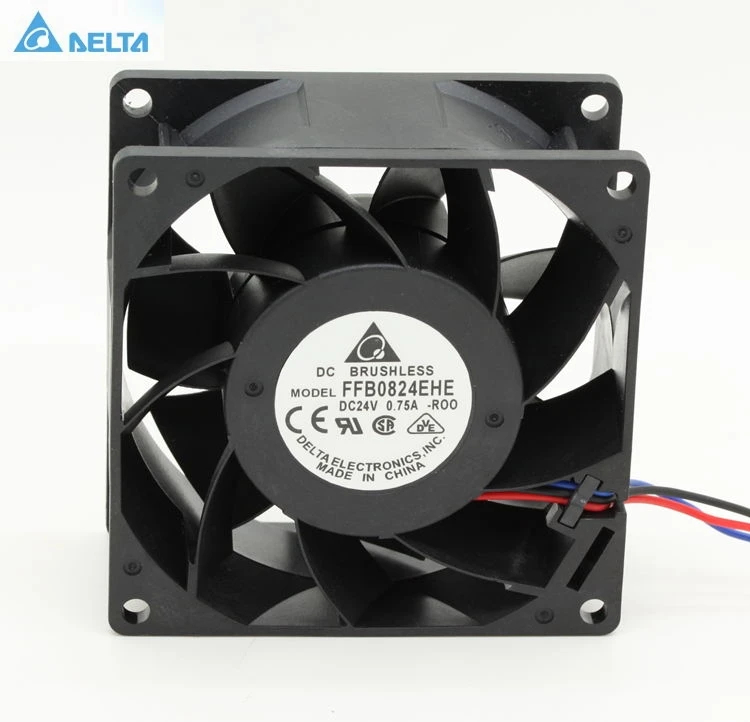 

Delta FFB0824EHE -ROO -R00 8038 8cm 80mm DC 24V 0.75A 3-pin server inverter axial cooling fans alarm signal