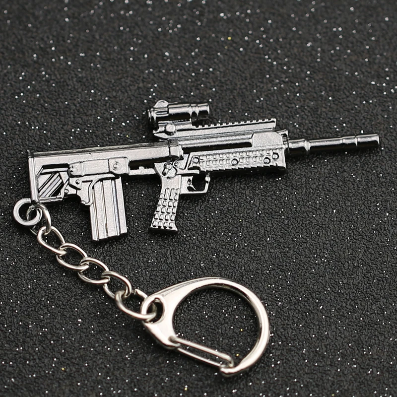 

CS GO CSGO CF Keychain L85A1 SA80 Rifle Gun Weapon Counter Strike Game Cross Fire Keyring Key Chain Ring Army Jewelry Wholesale