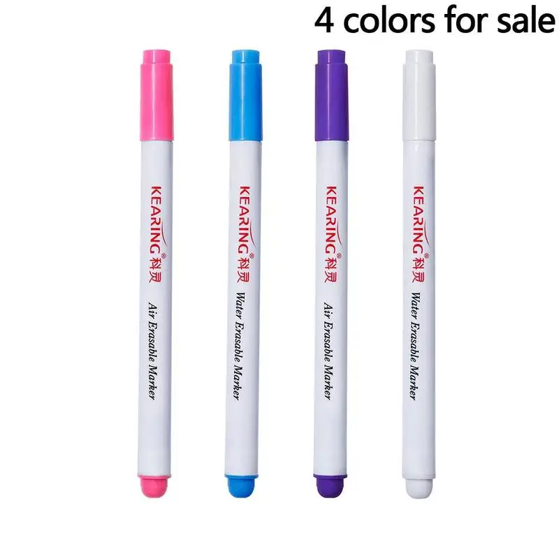 

4pcs Sewing Tools Air Erasable Pen Easy Wipe Off Oil Soluble Fabric Marker Pen Multicolor Marking Replace Tailor's Chalk