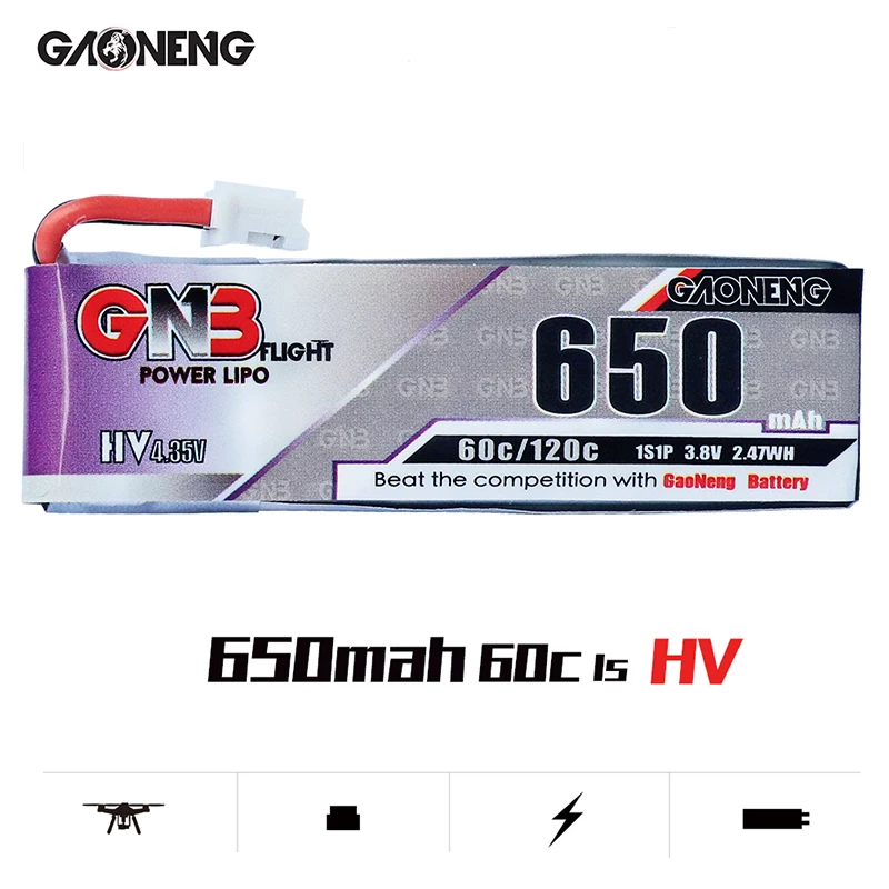 5 шт. Lipo аккумулятор Gaoneng GNB HV 650mAh 60C 1s 2s 3s 4S HV с разъемом PH2.0 XT30 для Emax Tinyhawk Kingkong LDARC TINY