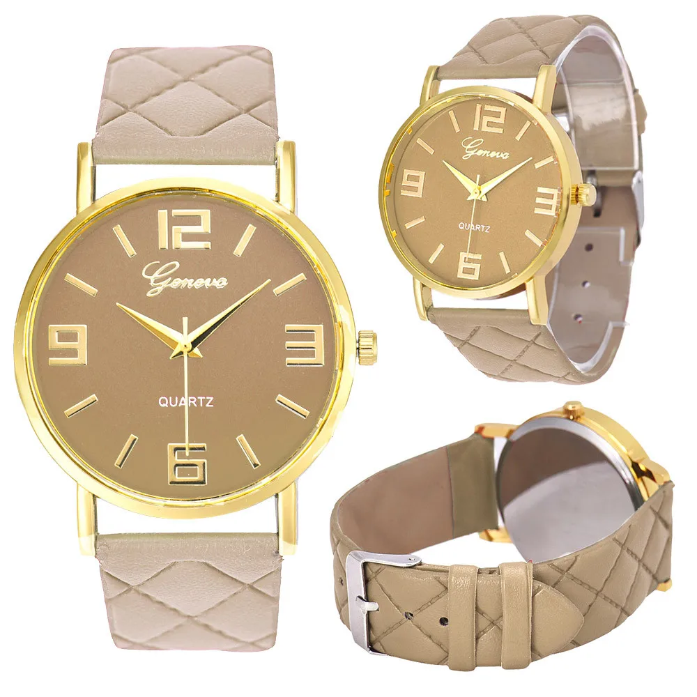 

Luxury Elegant Watch Women Vogue Top Brand New Girls Faux Leather Analog Quartz Wrist Watches bayan kol saati Free Shipping A60