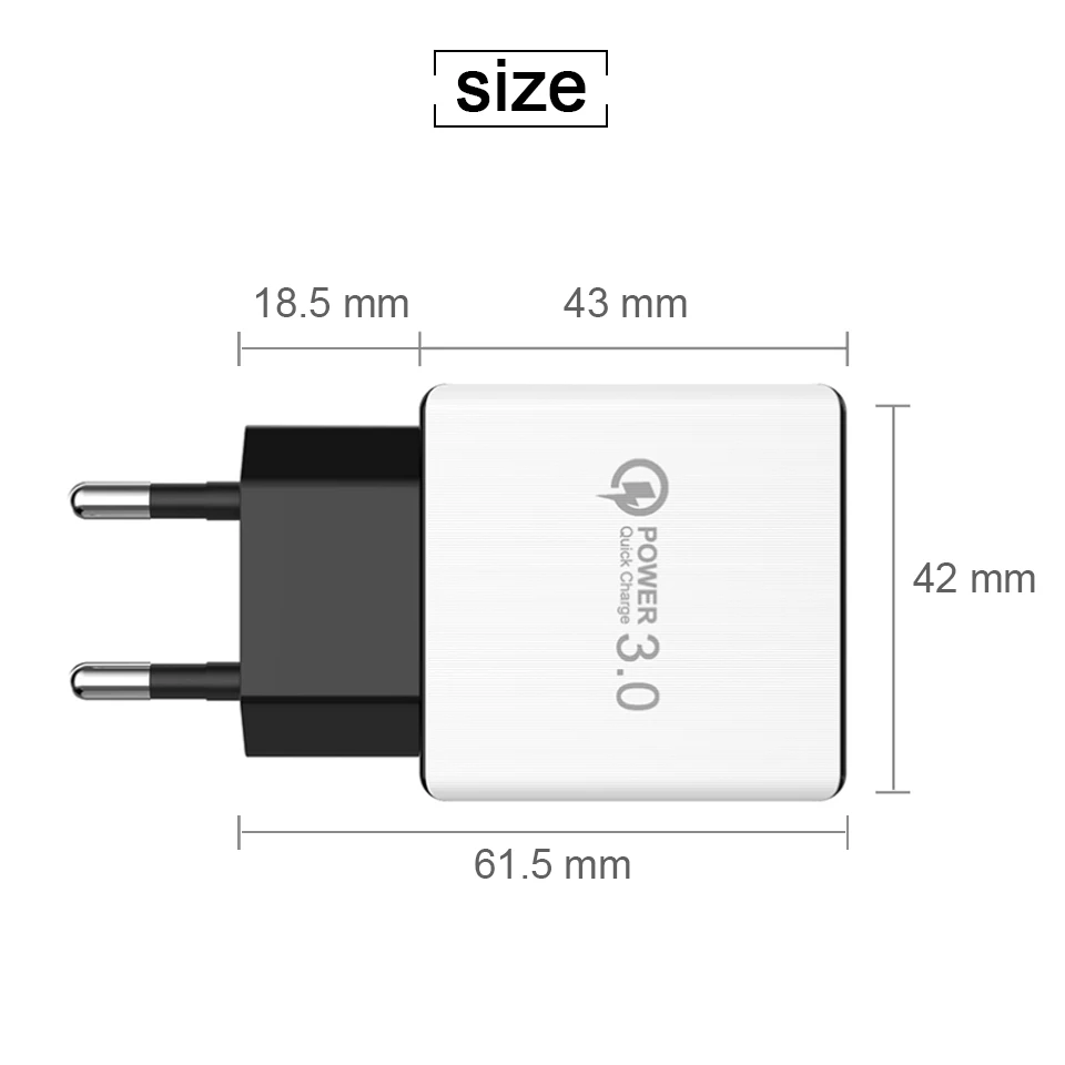 KIROGI QC 3 0 USB быстрое зарядное устройство для телефона дорожный настенный адаптер 18