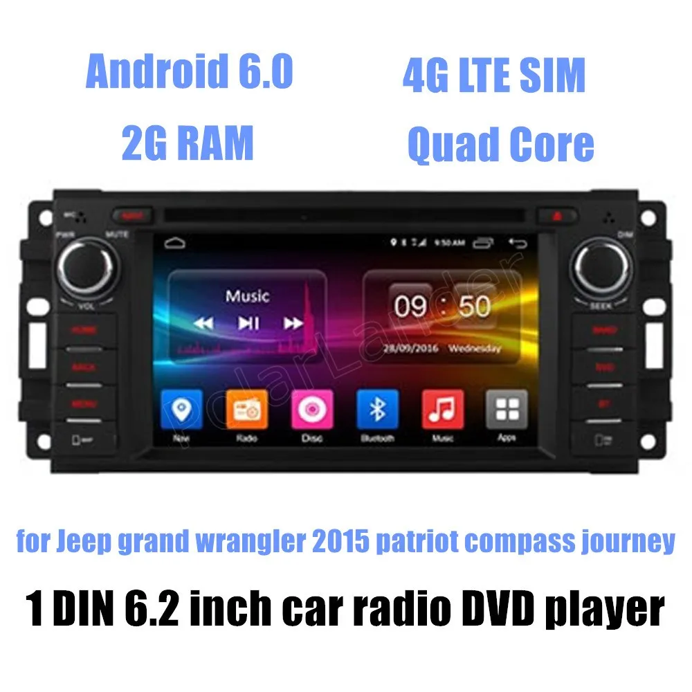 1 din 6.2 inch Quad Core Android 6.0 for J/eep g/rand w/rangler 2015 patriot compass journey Car DVD Player radio GPS | Автомобили и