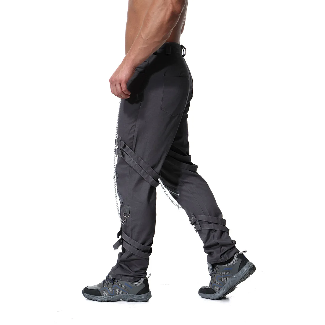29-38 размер мужские панковские брюки-карго Модные мужские на молнии свободные рабочие брюки для мужской на зиму и осень