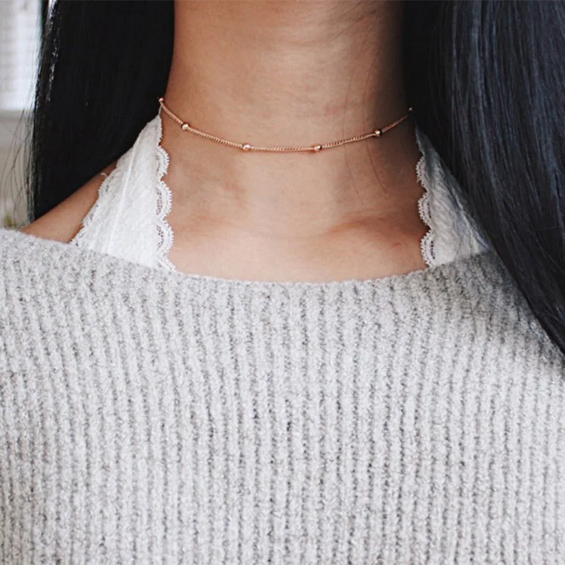 

High Quality Clavicle Beads 1PC Necklaces Silvery Fashion Jewelry Golden Gifts Adjustable Drop Shipping Women