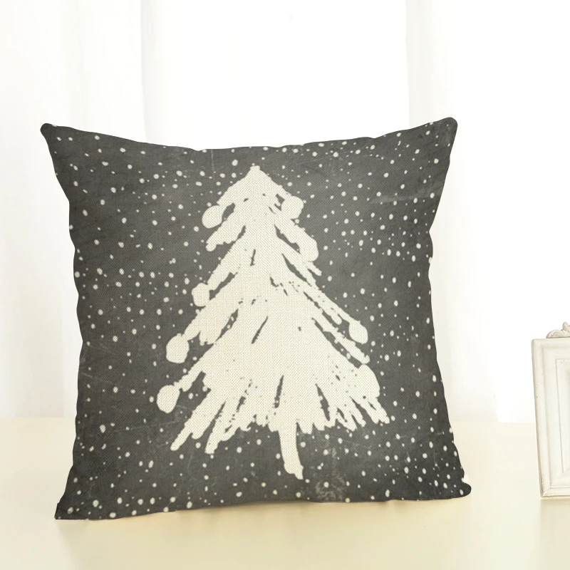 Рождественская наволочка для подушки с принтом снежинки, счастливый день, праздник, подарки, рождественская елка, подушка, наволочка, диван, домашний декор