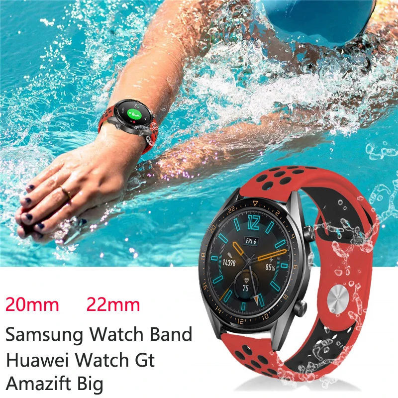 Amazfit bip ремешок Galaxy watch 46 мм для samsung gear S3 Galaxy watch 42мм Active huawei watch GT ремешок amazfit bip galaxy watch active ремешок для часов 22 мм 20 mm ремешок для часов