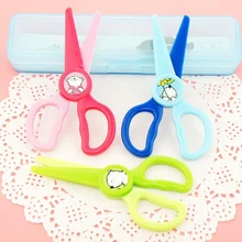 Шт. 1 шт. мини Детская безопасность круглая голова пластик ножницы Студент Дети бумага резка Миньоны поставки для детского сада школьн