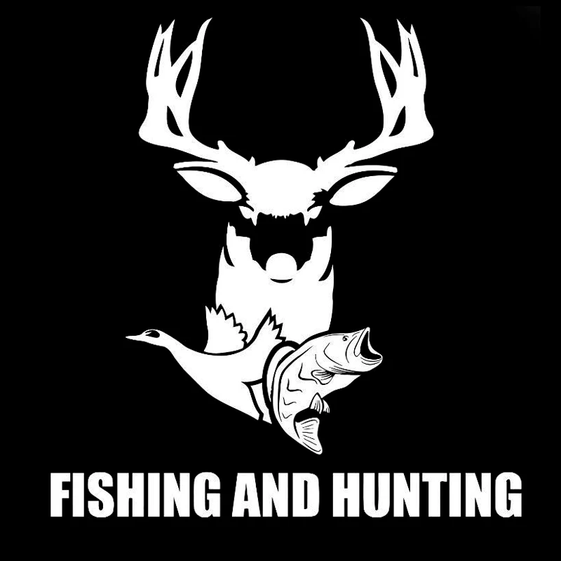 18.2cm*19.4cm Fishing And Hunting Animal Vinyl Car Sticker Car-Styling  Decal S4-0085