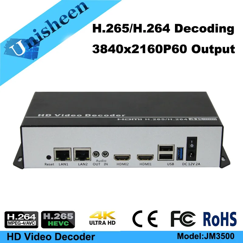 4K60 H.265 H.264 RTSP UDP RTMP низкая лантентность видео декодер HDMI выход Repleace Topbox пк