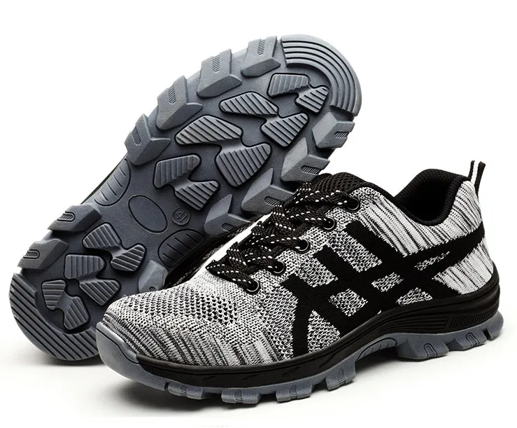 

Men Safety Shoes Breathable Steel Toe Caps Work Shoes Summer Mesh Anti-pierce Building Site Worker Security Boots 2019
