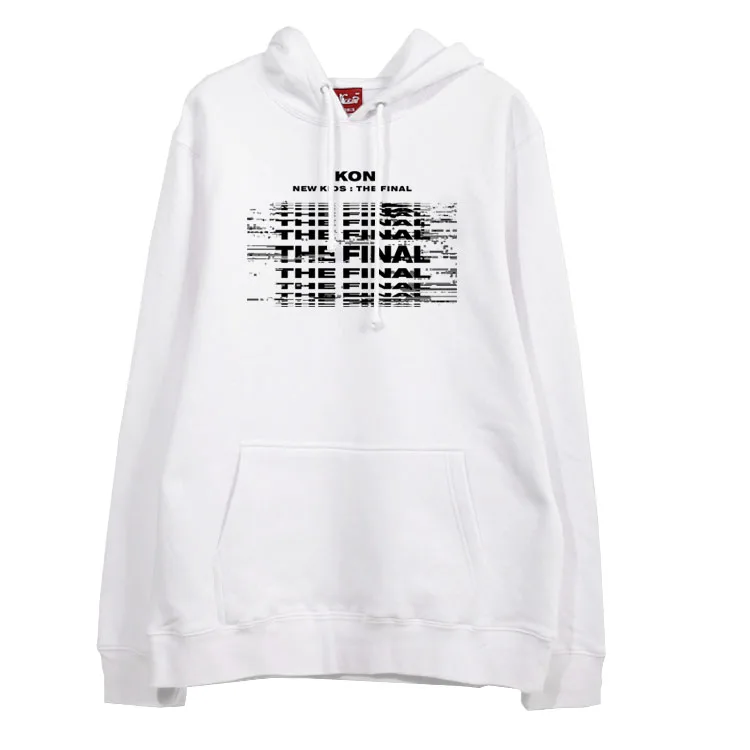 

Kpop ikon album new kids the final same printing fleece/thin hoodies unisex loose autumn winter k-pop pullover sweatshirt