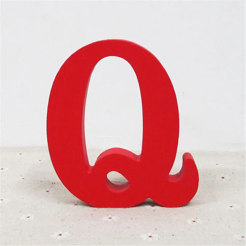 1 шт. A-&-Z Красная деревянная буква Английский алфавит DIY Индивидуальное Имя Дизайн Искусство ремесло отдельно стоящее сердце свадьба домашний декор D1 - Цвет: Q