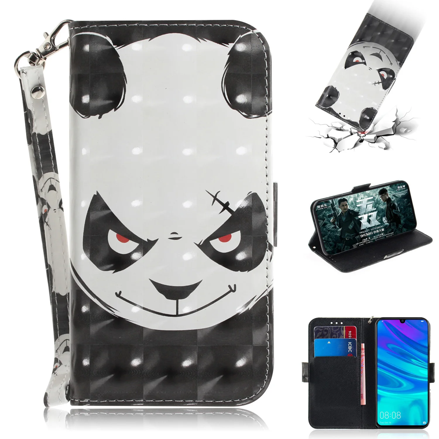 

Case Honor 8X 8C 10Lite Cover Flip 3D Painted Leather Case for Huawei P30 P30PRO Mate 20 20X Nova4 3 Y5 Y5Lite Y9 P Smart Cover