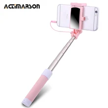 

Actimarson Mini Portable Selfie Stick Foldable Extendable Wired Self Stick with Mirror for iPhone Android Samsung Huawei Xiaomi