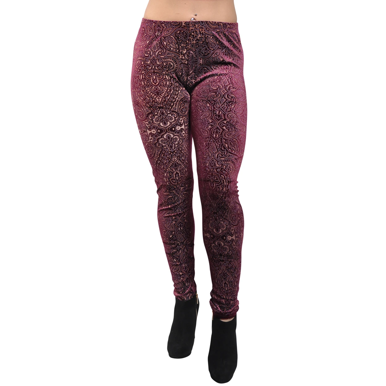 Women's Carved Leggings Small Red (3)