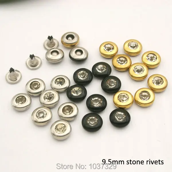 Free shipping 9.5mm brass rhinestone rivets arcylic stone rivets nail