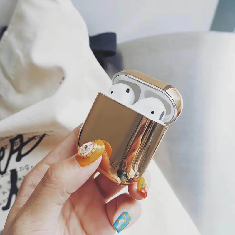 Наушники-вкладыши спортивные Android Airpods чехол для Funda Airpods Iphone 11 pro MAX S10 Mini Bluetooth беспроводной чехол для зарядки s - Цвет: Gold