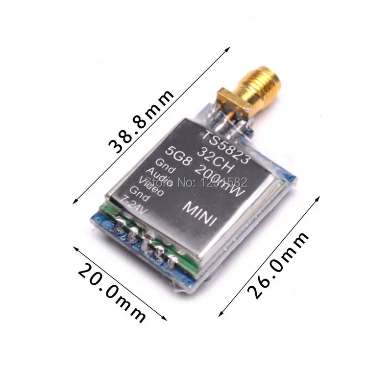 TS5823 5.8G 5.8GHz 200mW 32CH Mini FPV Wireless Audio Vedio AV Transmitter For DJI Phantom