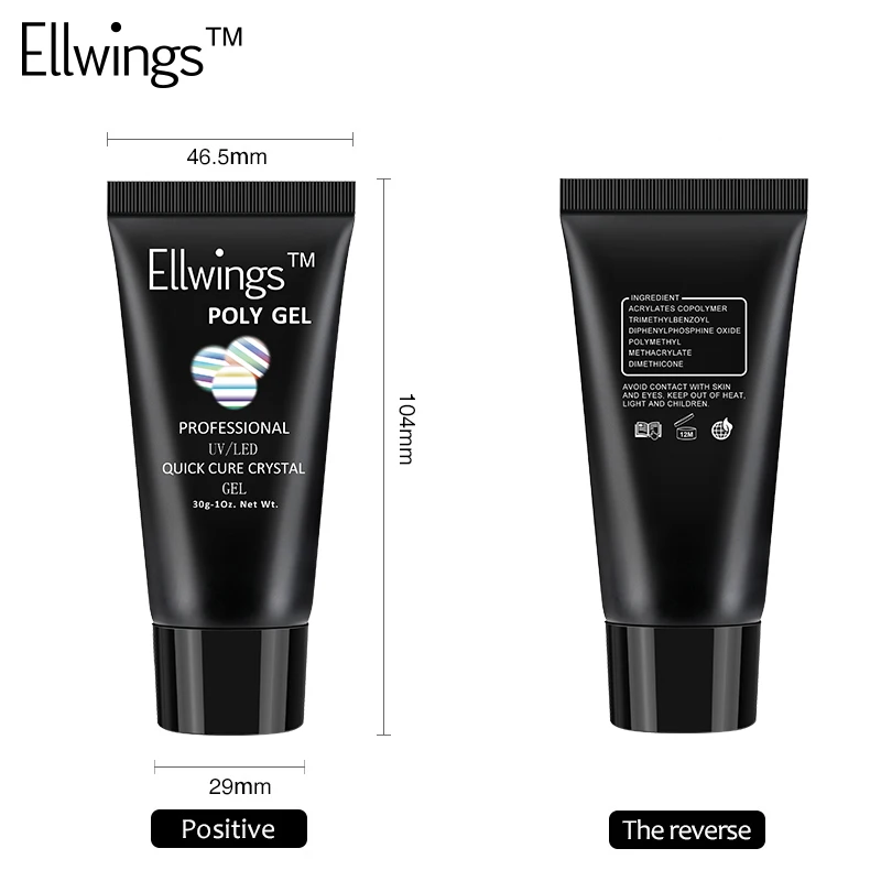 Полигель Ellwings 10 шт./компл. набор для дизайна ногтей быстрое УФ наращивание клей
